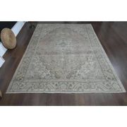 1970s Vintage Persian Handmade Wool Cotton Orange Area Rug 243x314