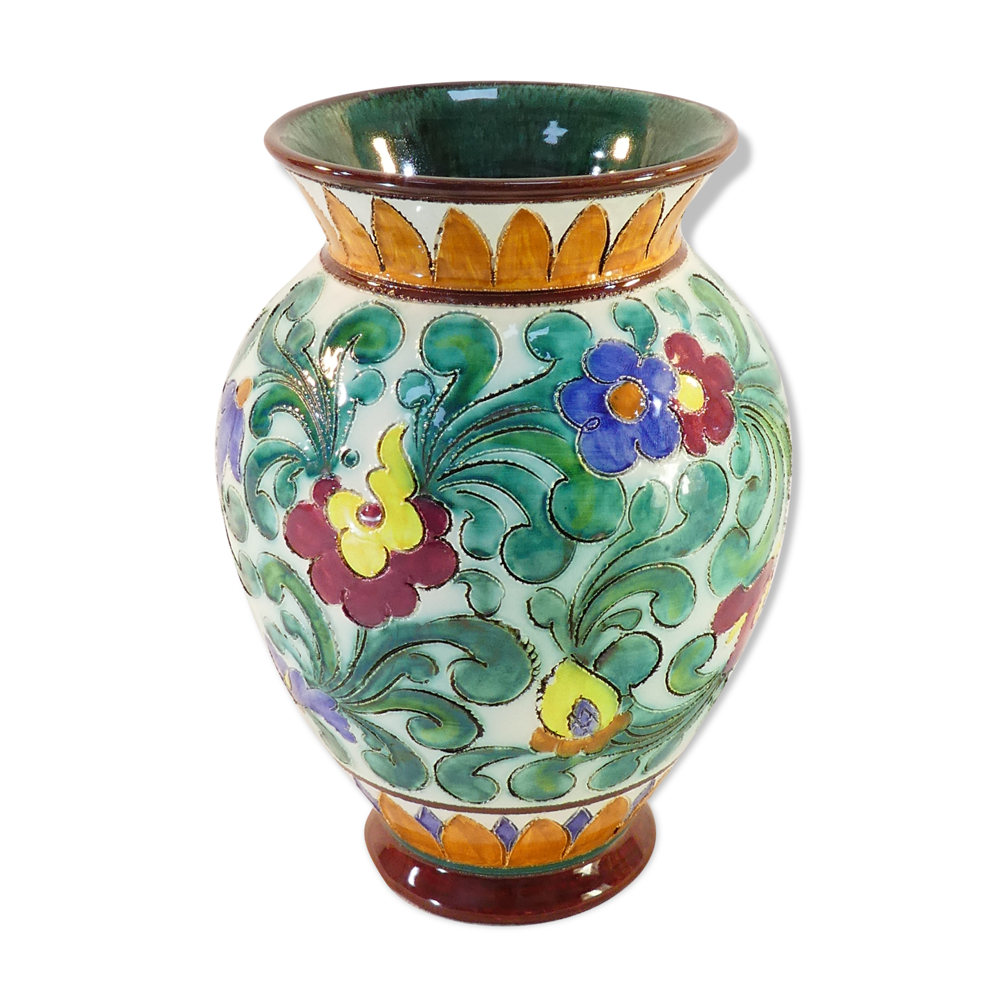 Vase in faience cecart monaco