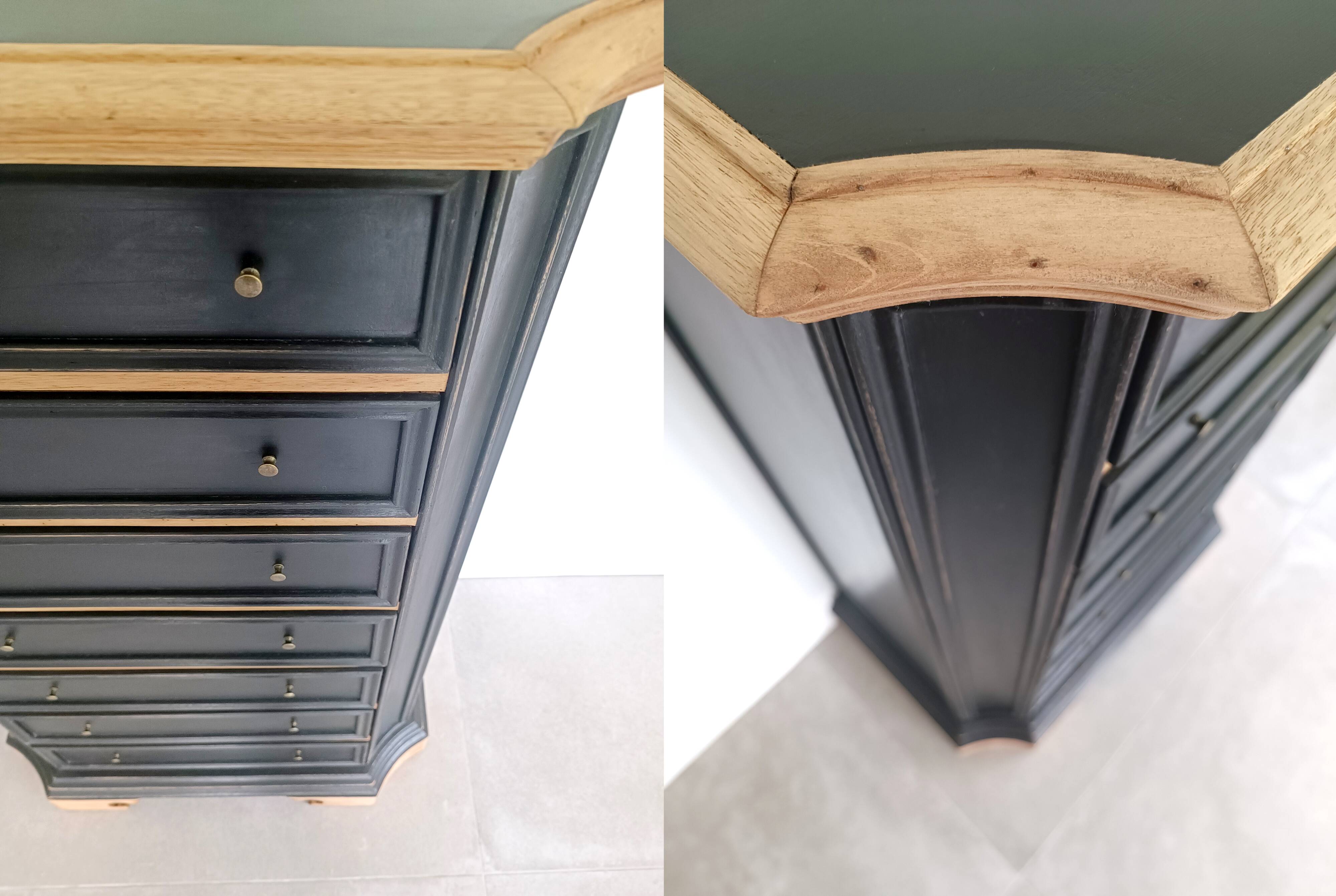 Seven-drawer chest of solid wood