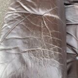 Pair of armchairs and ottoman leather Marsala by Michel Ducaroy for Ligne Roset 1970