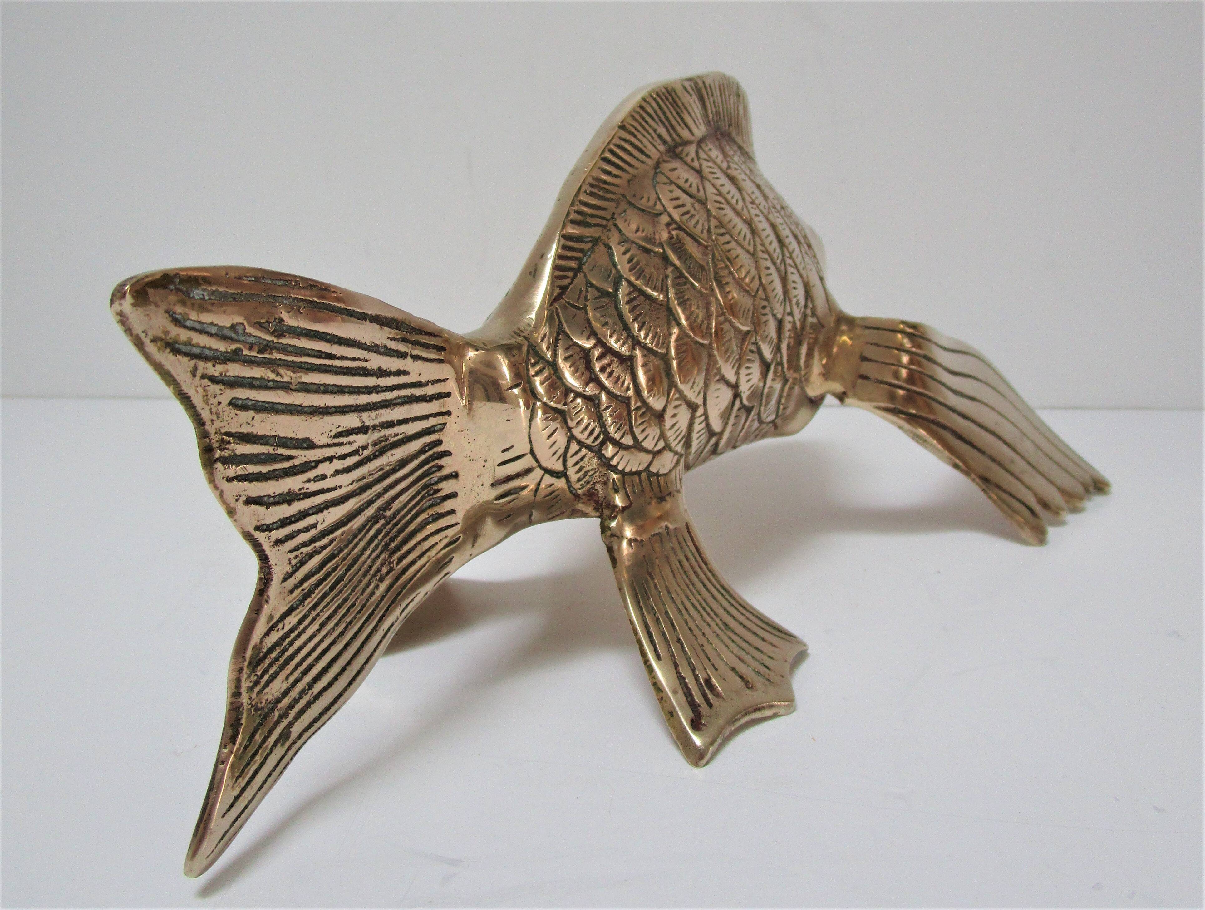 Sculptural brass fish from the 70s