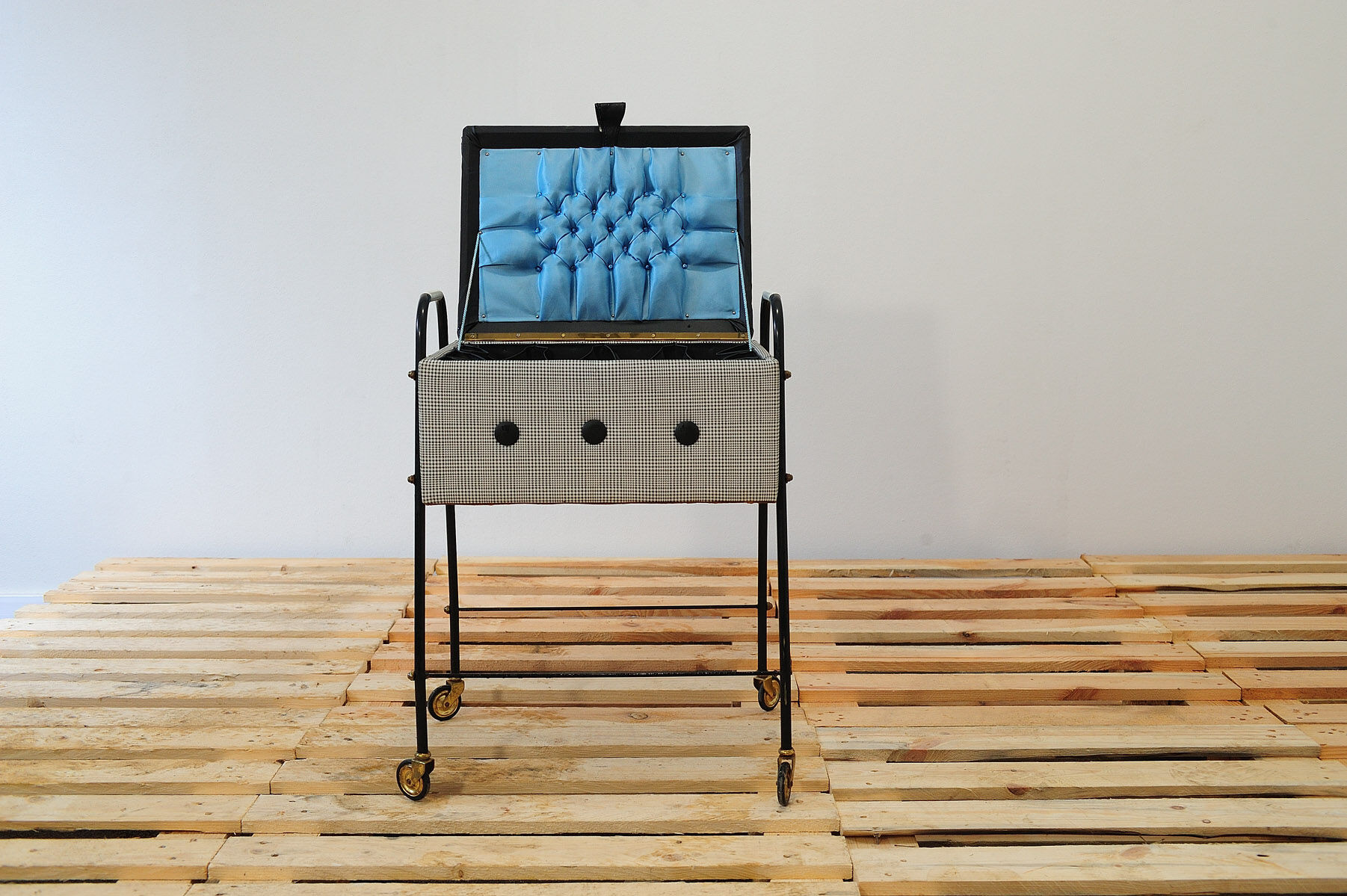 German sewing table on Wheels from the 1970s