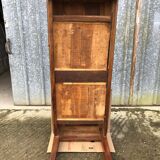 Antique solid cherry farmhouse table with 2 front drawers.