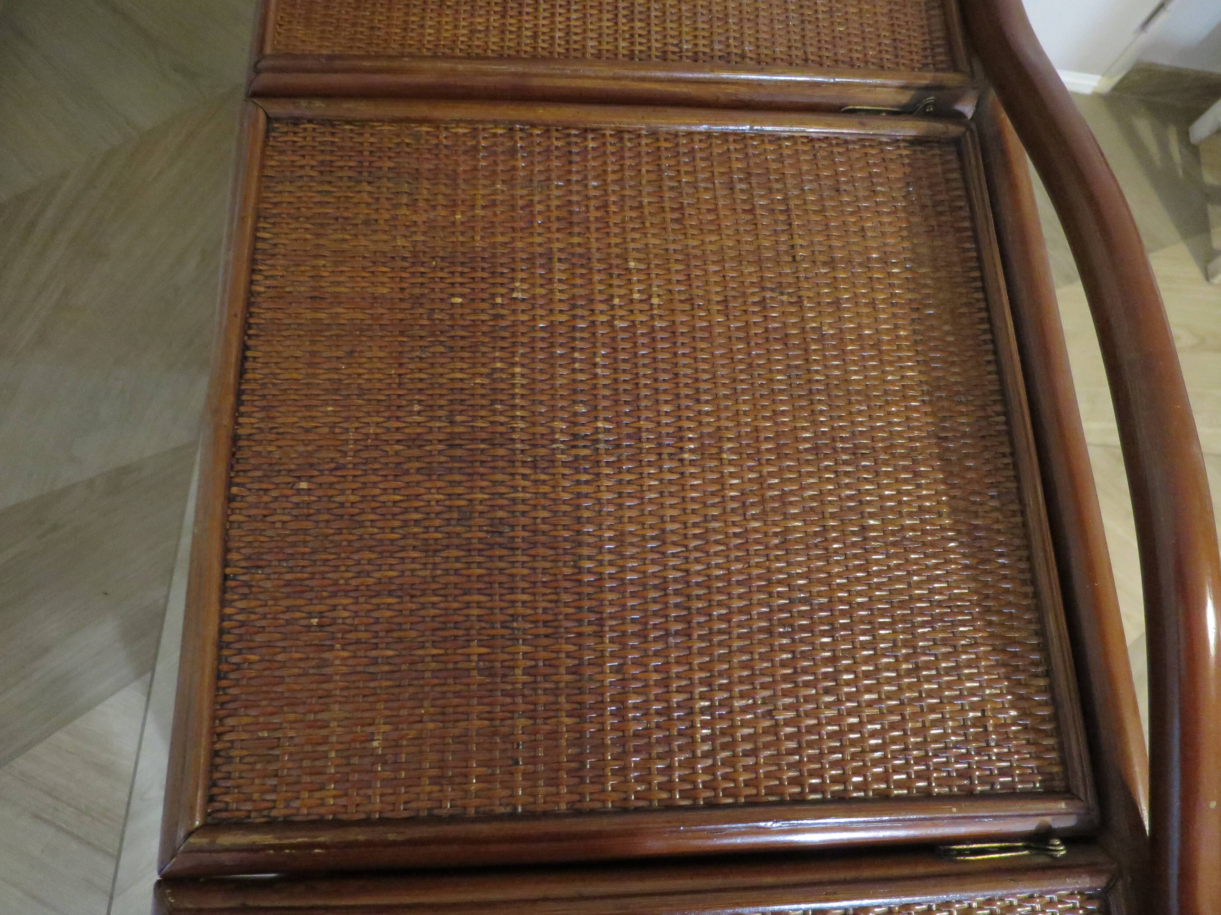 Vintage dressing table/chest - woven rattan - 5 drawers - mirror - 1960s/70s