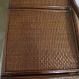 Vintage dressing table/chest - woven rattan - 5 drawers - mirror - 1960s/70s