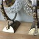 Pair of 1970s brass and glass wall sconces