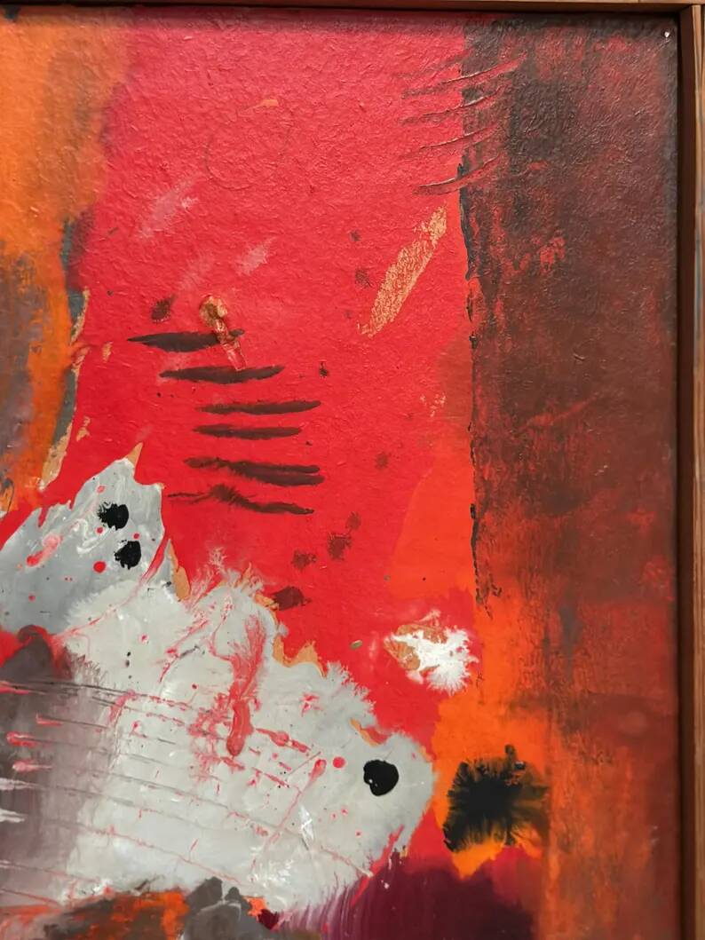 Original Swedish Oil on Panel – “Composition” by Kulo Green (1913–1972) – Signed – Vintage & Framed