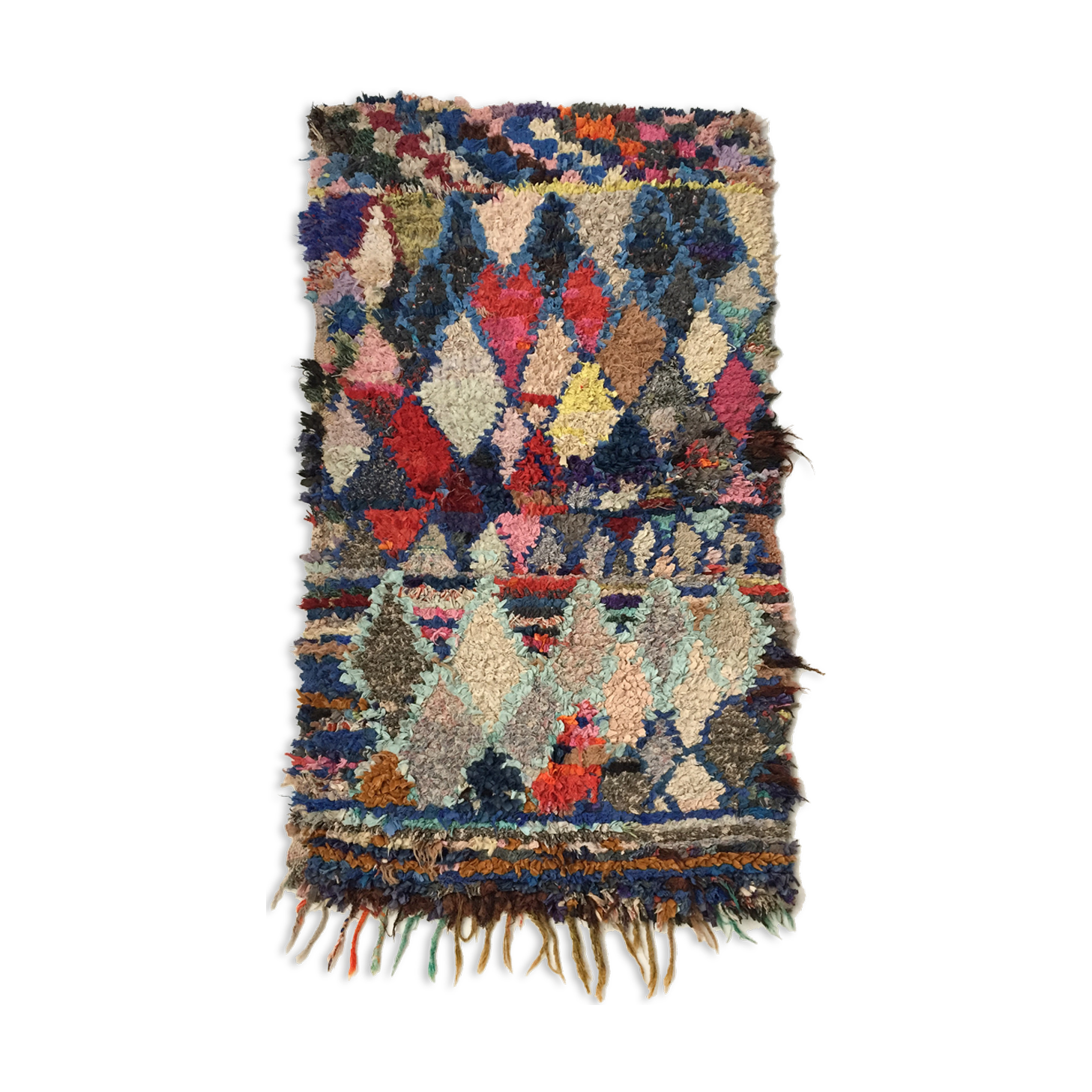 Moroccan berber carpet boucherouite 161x92cm