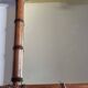 Turned wooden mirror in imitation of bamboo, mid-century, 50 cm x 60 cm