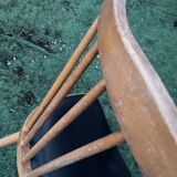 Chaise Baumann modèle menuet assise simili cuir noir