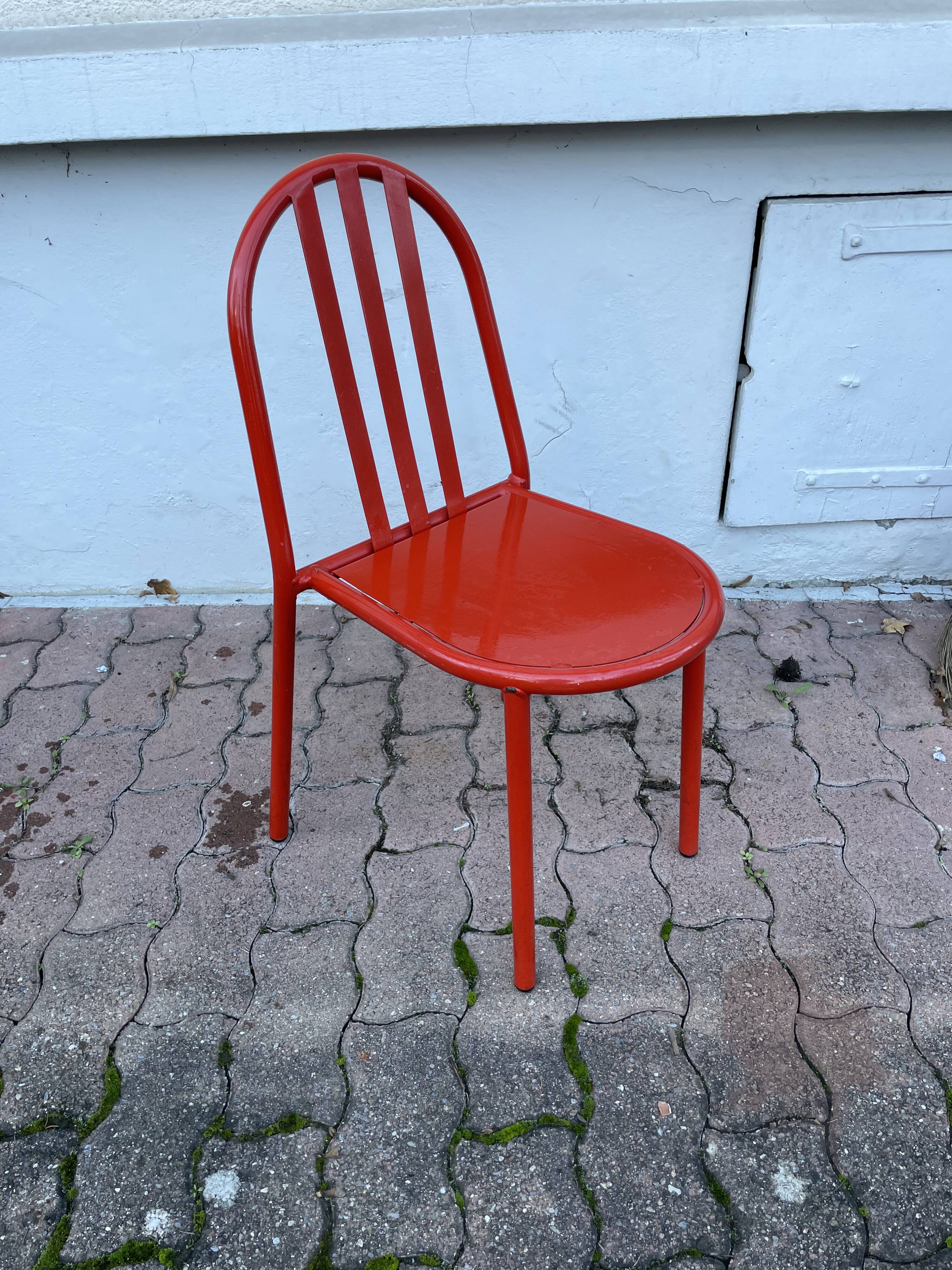 Chaise orange Robert Mallet Stevens, édition années 1980