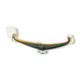 Dark green & amber Murano glass gondola- Sommerso