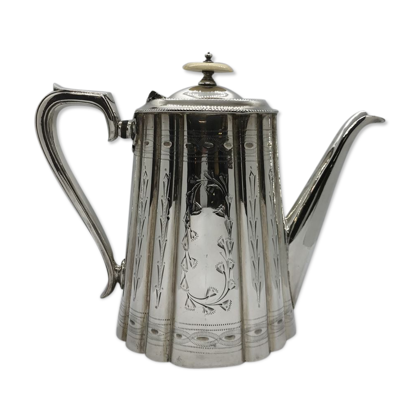 Silver metal teapot