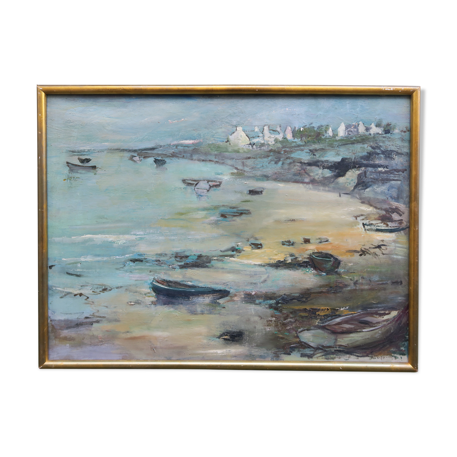 Painting seaside brittany artists' lounge 1970