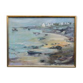 Painting seaside brittany artists' lounge 1970