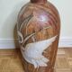 Decorative jar in painted solid wood, 57 cm