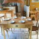 Farm table set 4/6 people and three bistro chairs
