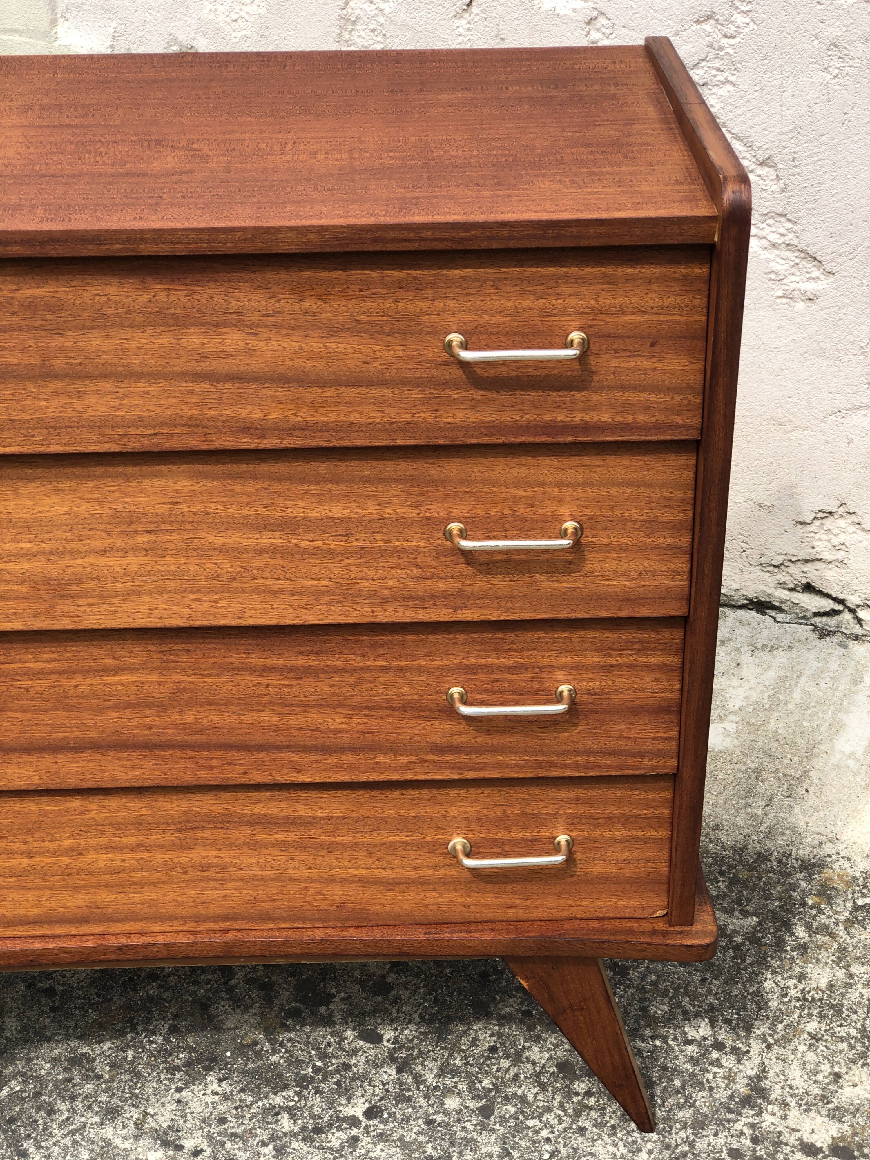 Commode vintage scandinave, pieds compas