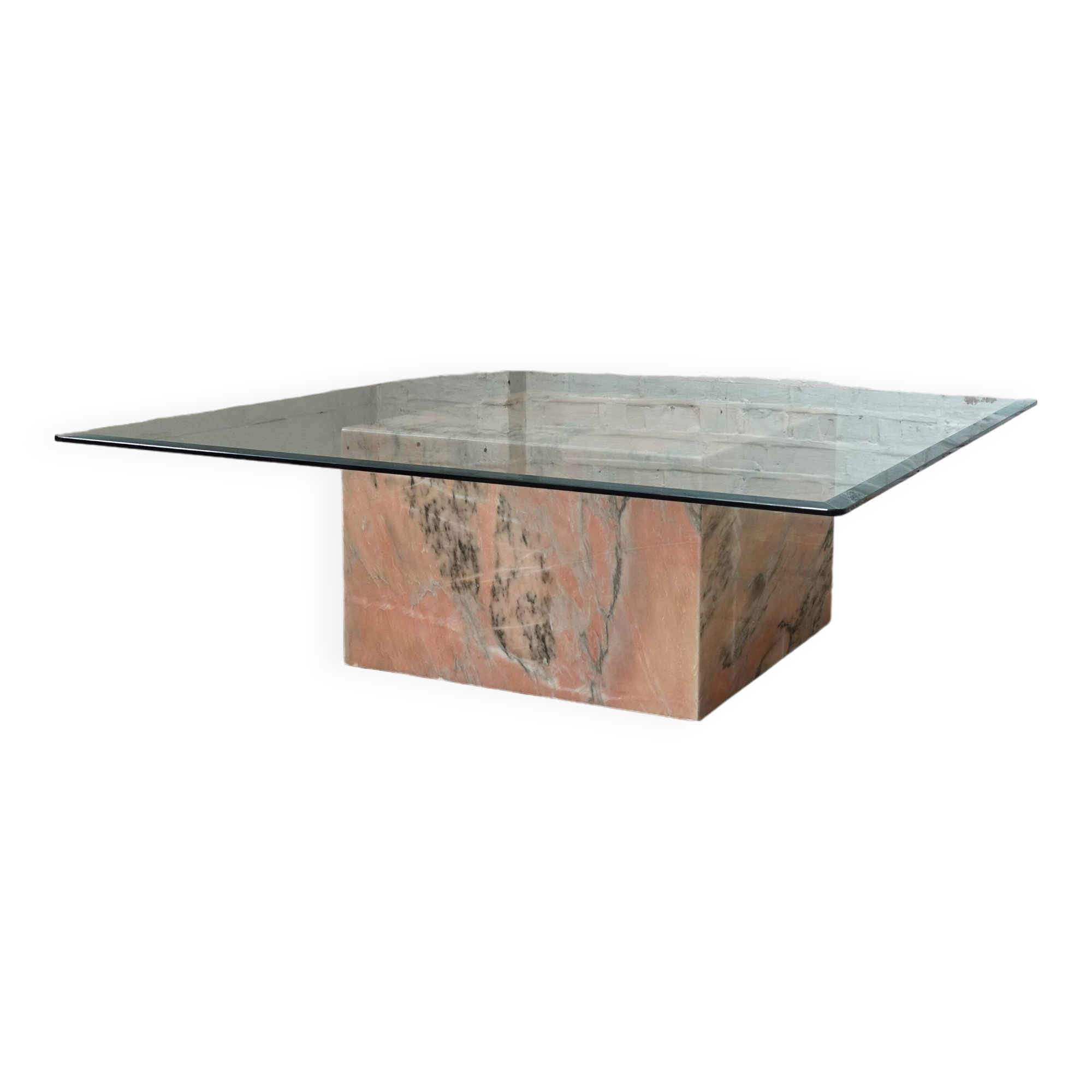 Marble and glass coffee table