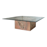 Table basse en marbre et verre
