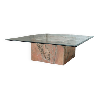 Table basse en marbre et verre