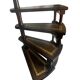 English library staircase wood and leather 20th century