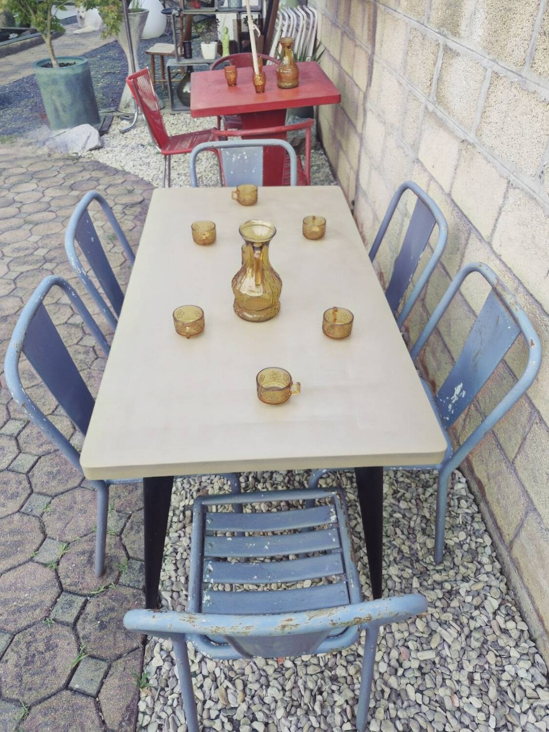 TOLIX, Large Metal Table T55 by Xavier Pauchard France, 1950s