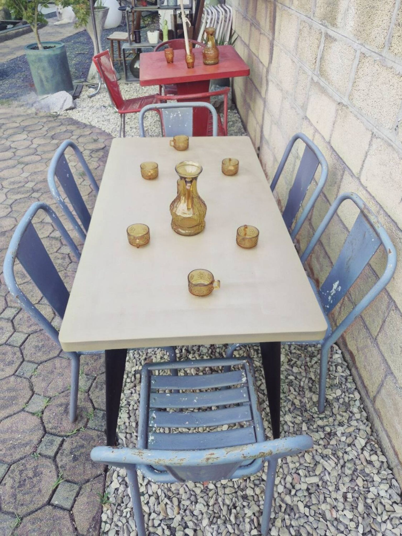 TOLIX, Large Metal Table T55 by Xavier Pauchard France, 1950s