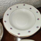 Old service 28 pieces porcelain KG Keller and Guérin Lunéville France decorated with flowers Rosita XIXth Century