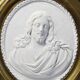 Religious wall medallion Christ plaster antique 19th century Louis XVI style 19th century