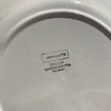 8 flat plates Digoin Sarreguemines blue and white vintage with countryside village décor