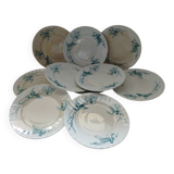 10 antique ironstone dinner plates