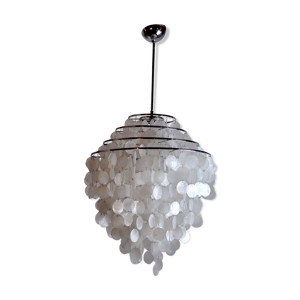 Lustre en nacre, 4 niveaux, 1980, France