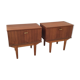 Pair of Scandinavian bedsides in 60s teak