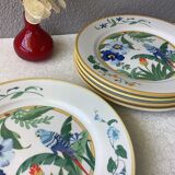 Ara Pier Import Japan Hibiscus and Parrot plates
