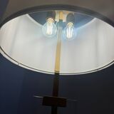 Plexi and gold metal floor lamp, 1970s