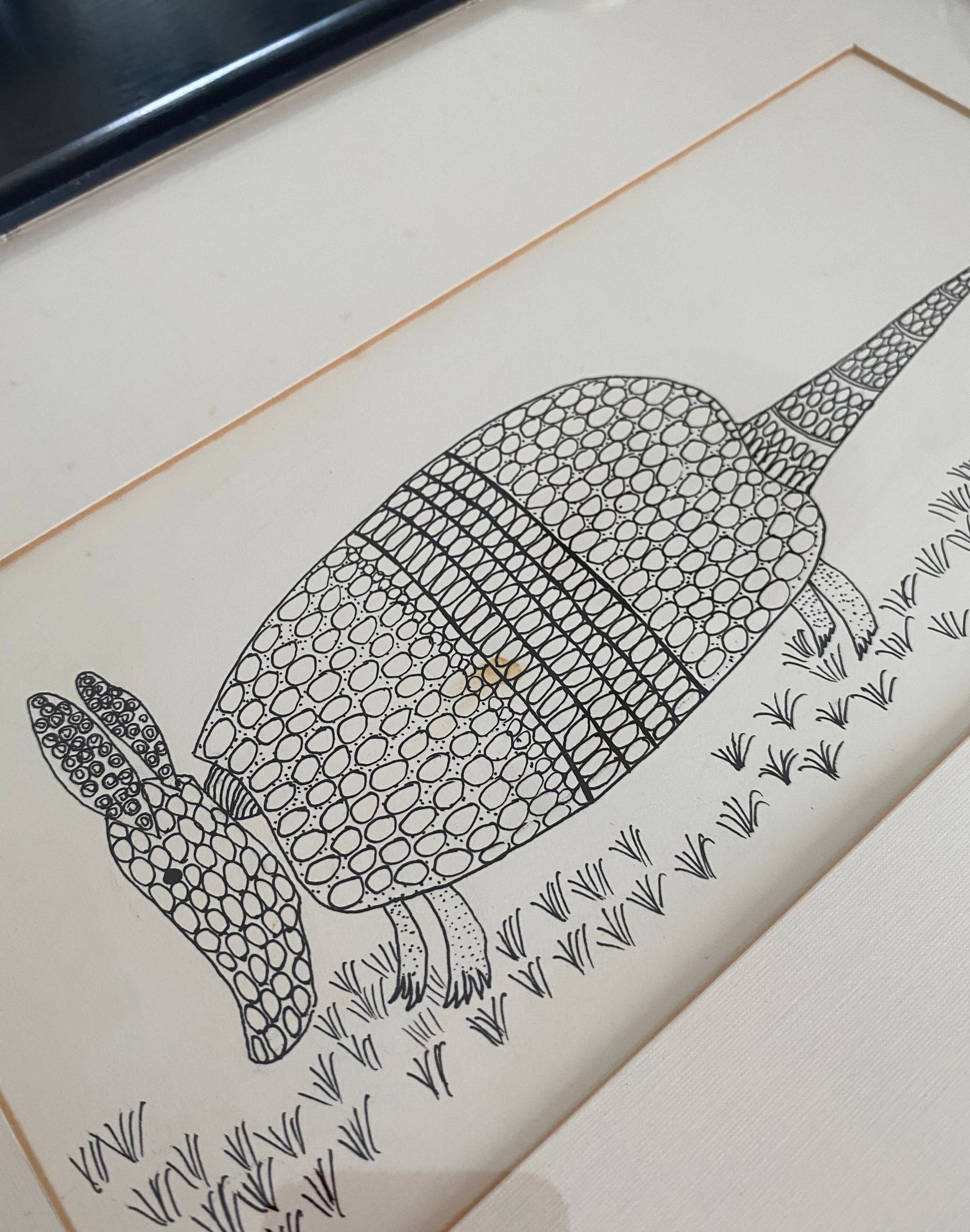 Illustration 1968 and wooden frame