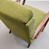 Vintage Lounger Chair in Grass Green, 1950s