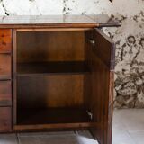 Enfilade by Silvio Coppola in stained solid wood, 1970.