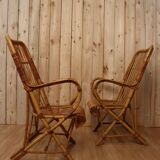 Pair Rattan Armchairs