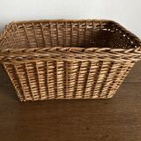 Panier de rangement ancien en rotin des vanniers XS