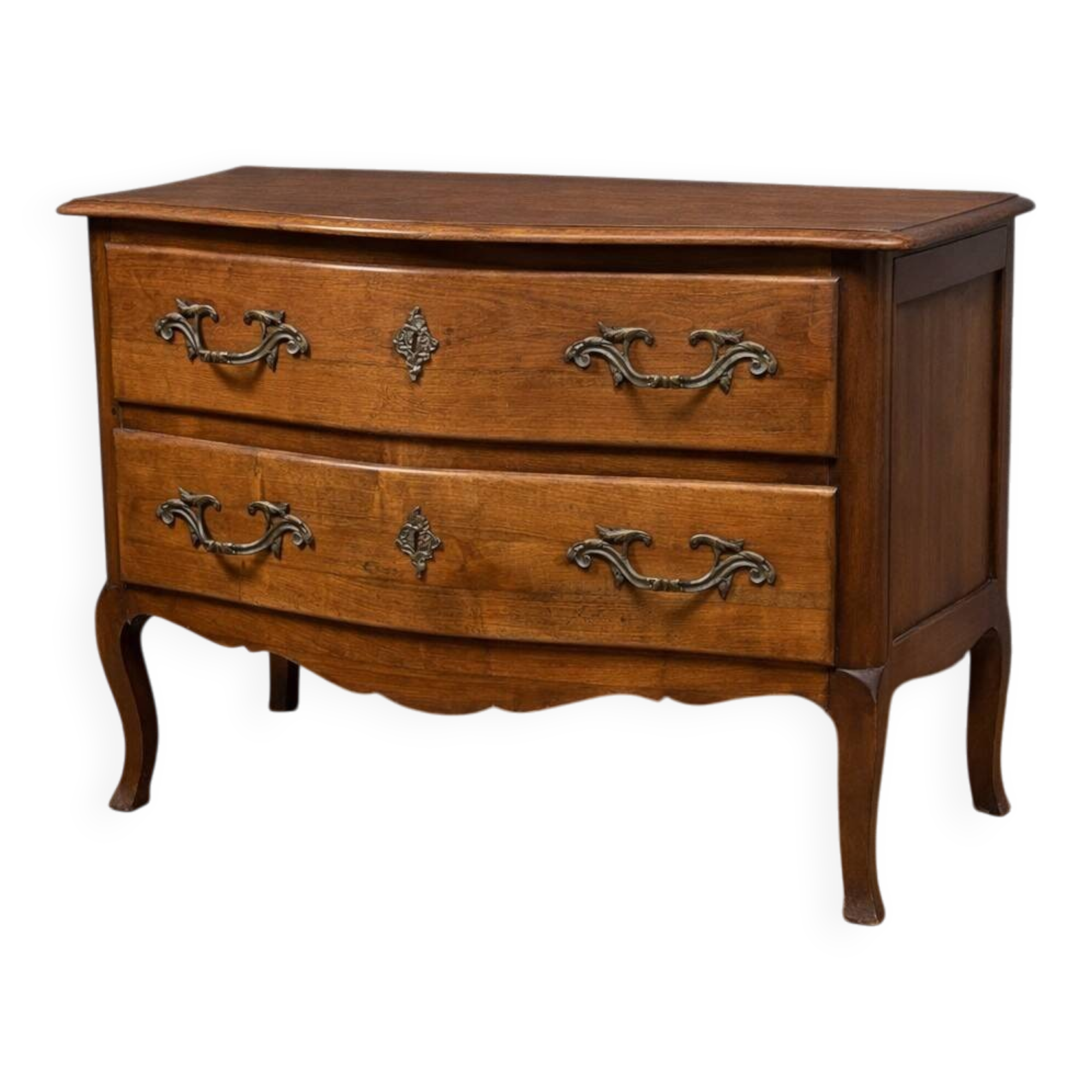 Antique curved walnut commode – Louis XV style