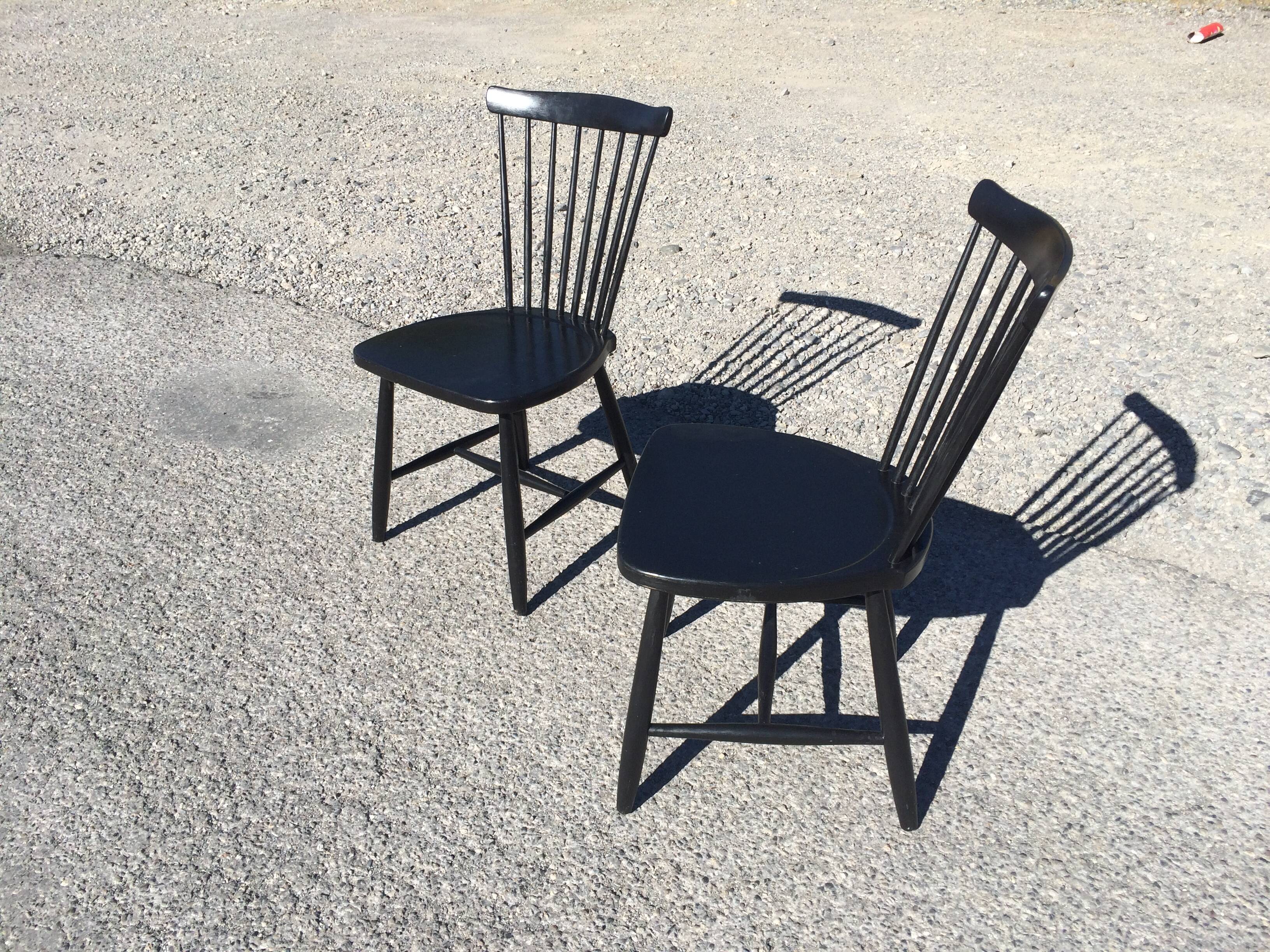 Pair of Hagafors vintage Scandinavian design chairs
