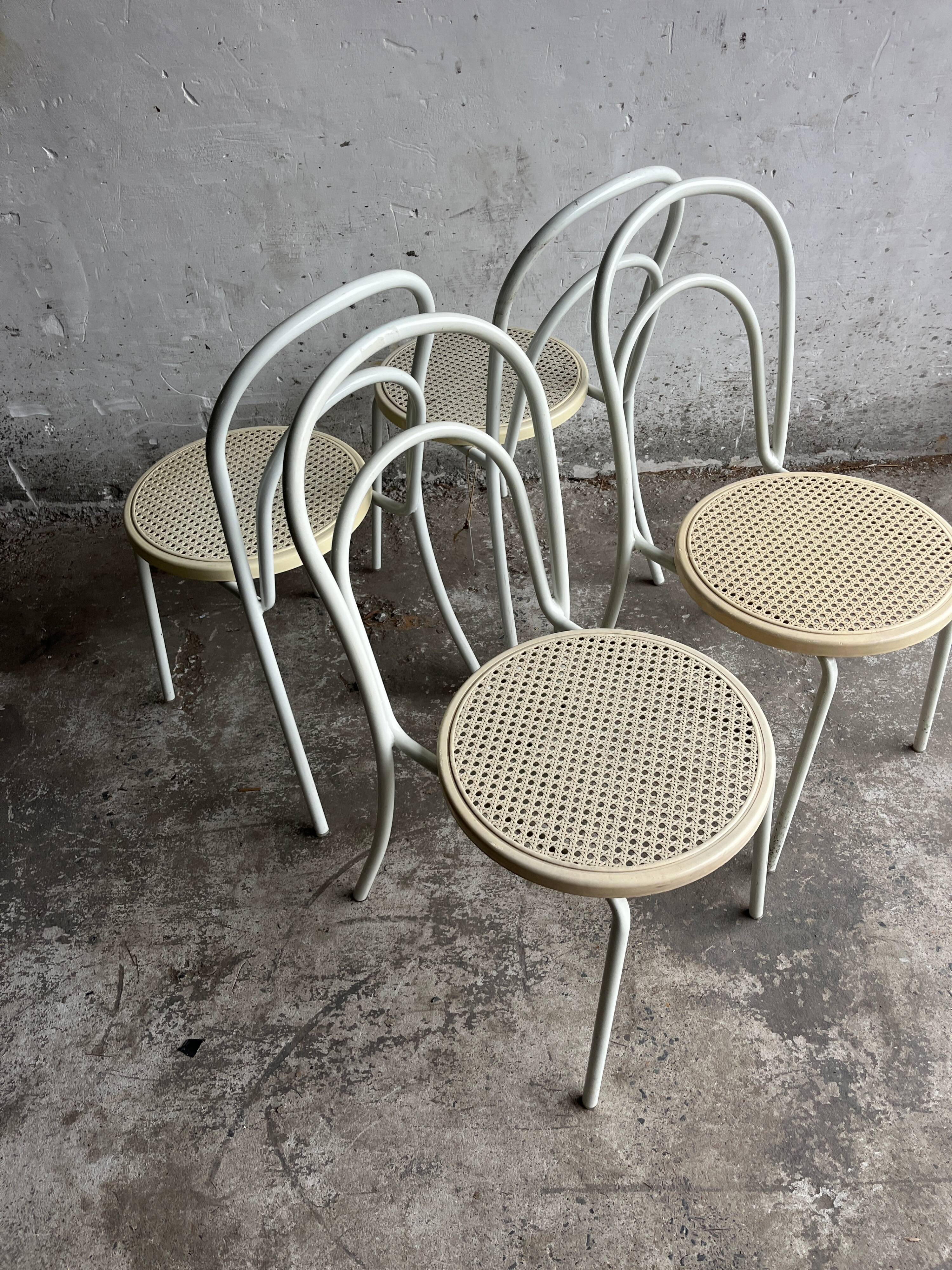 Vintage metal and plastic chairs, set of 4
