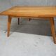 Dining table in blond oak compass feet 1950