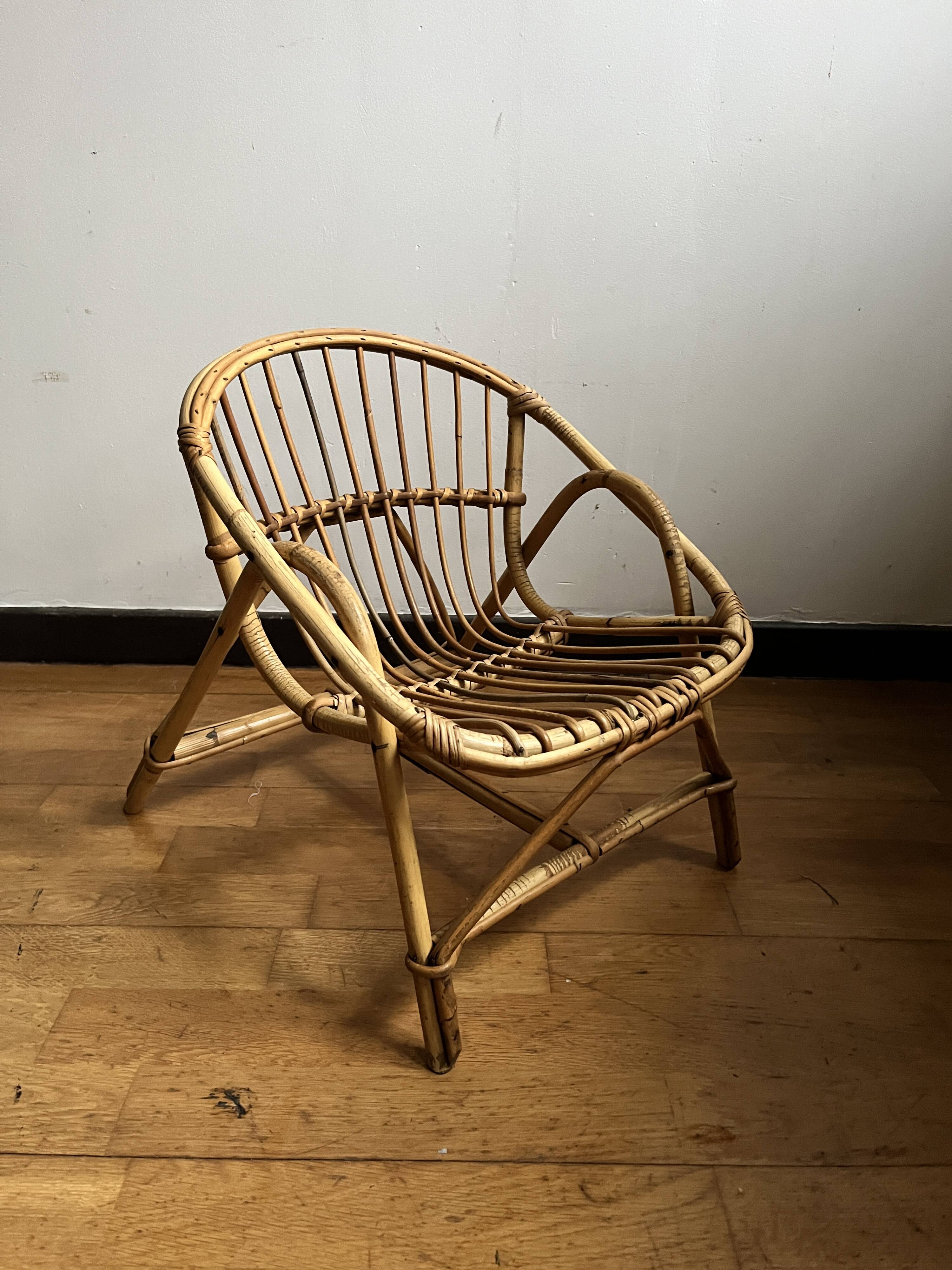 Fauteuil rotin enfant