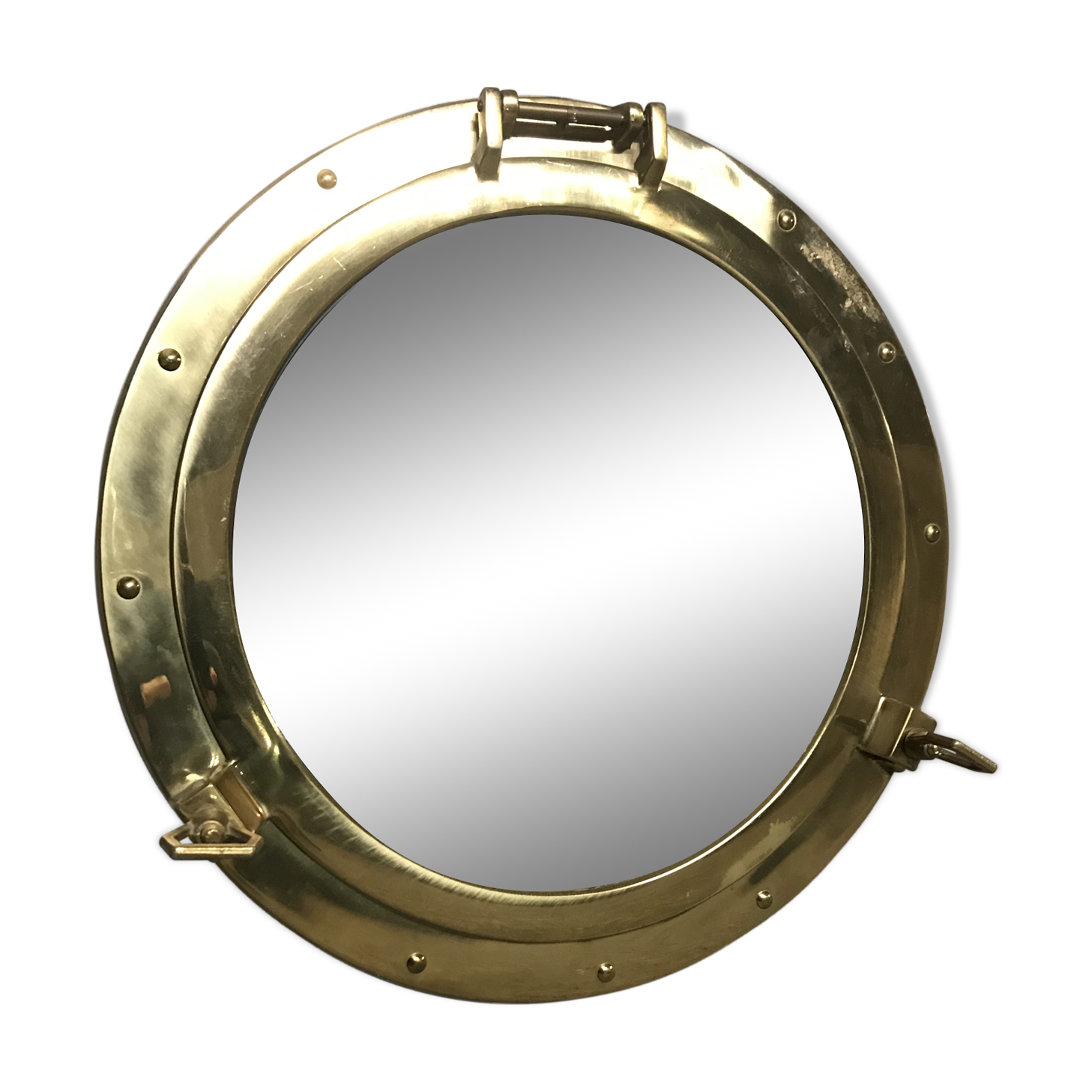 "Porthole" brass mirror 47cm