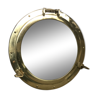 "Porthole" brass mirror 47cm
