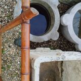 Miroir ancien en bambou vintage