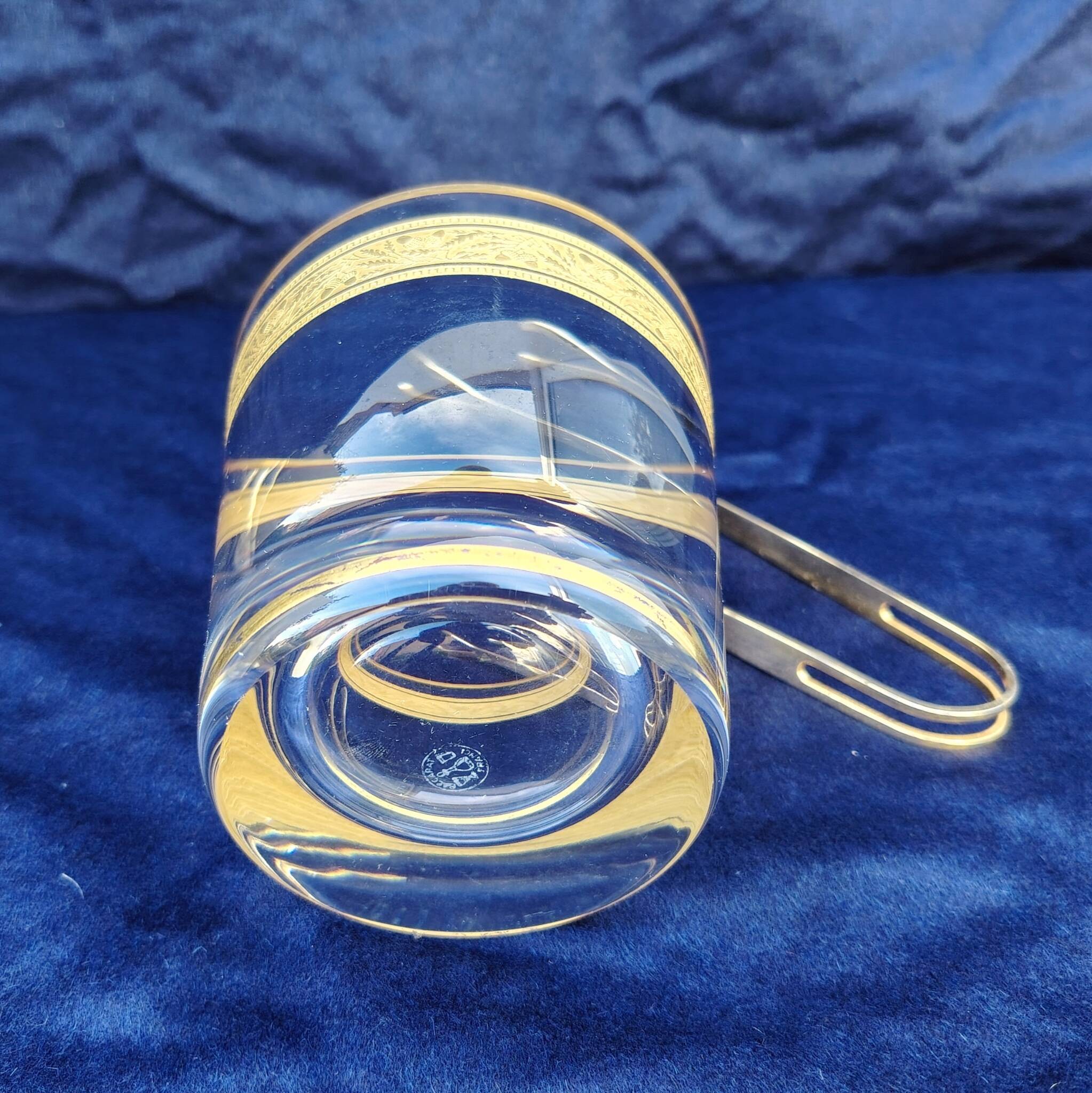 Ice bucket, crystal and gilding, Baccarat